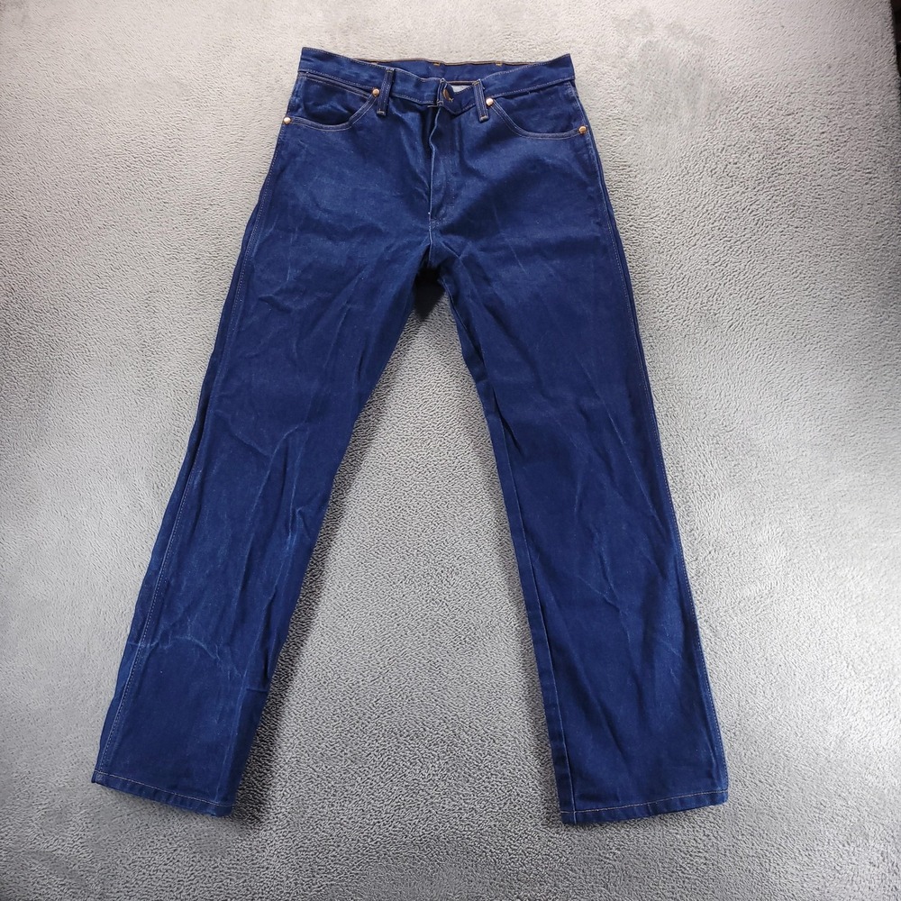 Wrangler Jeans Mens 34x32 Blue 13MWZ Cowboy Cut Regular Straight Dark Wash